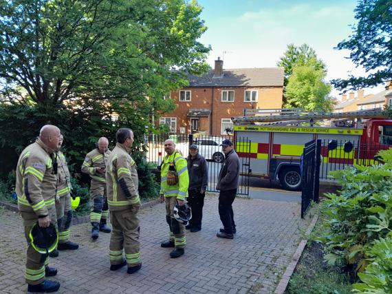 Fire training in Radford